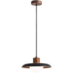 Pyra Stone Pendant Light – Black Travertine & Walnut LED Pendant