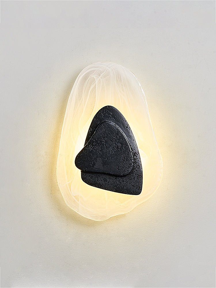 Lava Veil Wall Sconce in Black Travertine with LED