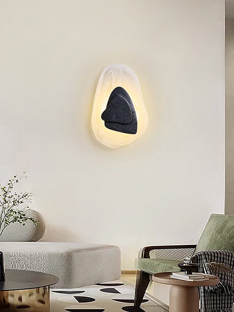 Lava Veil Wall Sconce in Black Travertine with LED