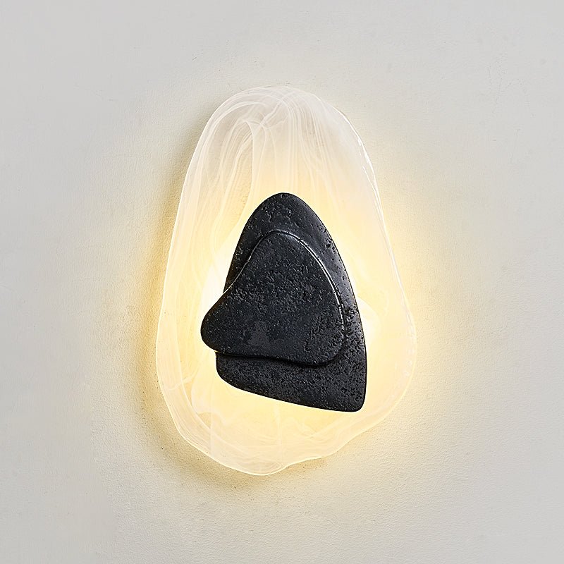 Lava Veil Wall Sconce in Black Travertine with LED