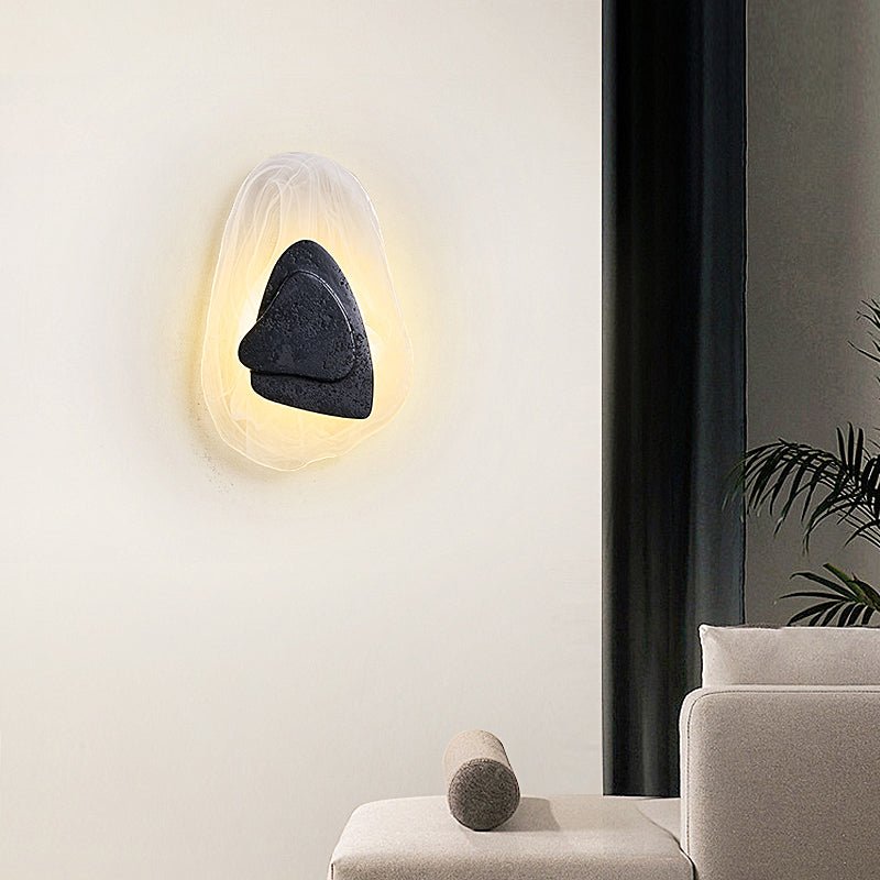 Lava Veil Wall Sconce in Black Travertine with LED
