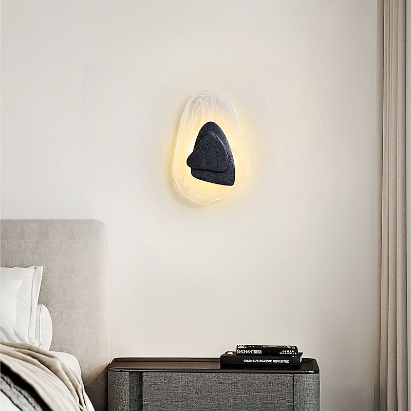 Lava Veil Wall Sconce in Black Travertine with LED