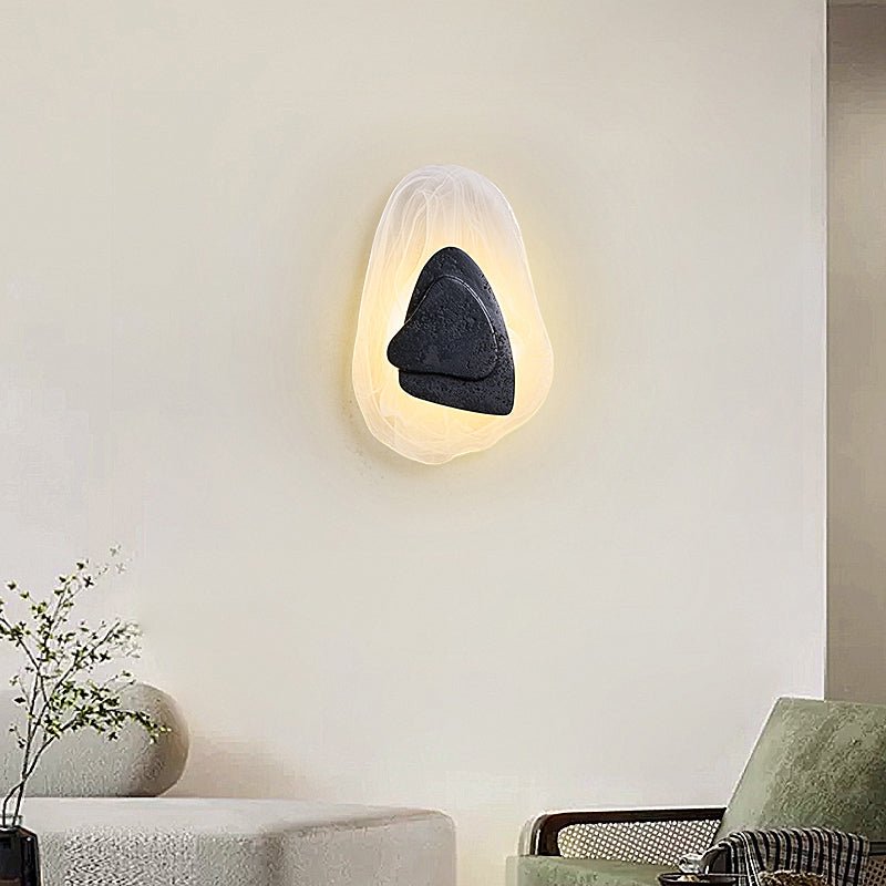 Lava Veil Wall Sconce in Black Travertine with LED