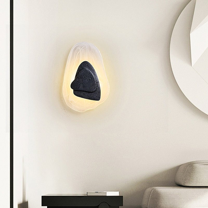 Lava Veil Wall Sconce in Black Travertine with LED