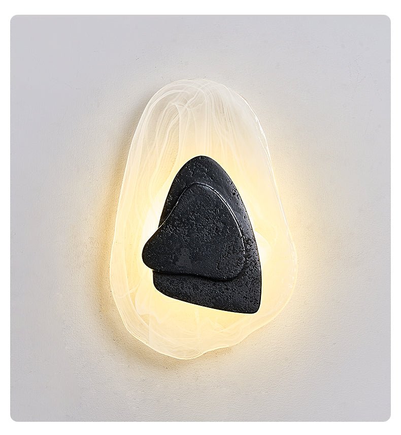 Lava Veil Wall Sconce in Black Travertine with LED