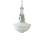 Lavagna Schoolhouse Pendant Light – Handcrafted Glass Shade, Chrome Finish