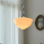Lavagna Schoolhouse Pendant Light – Handcrafted Glass Shade, Chrome Finish