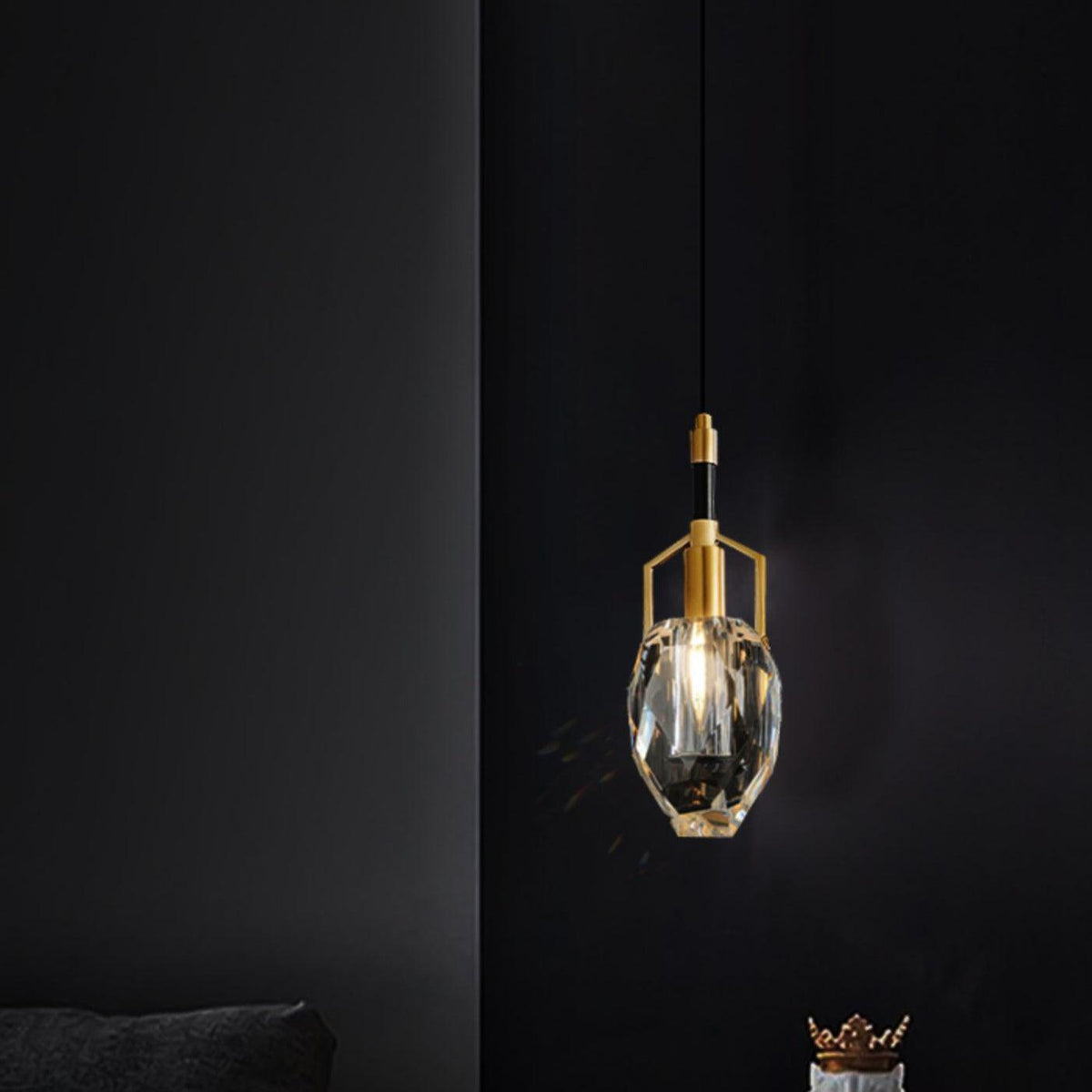 Lavilla Crystal Pendant Light in Brass for Modern Interiors