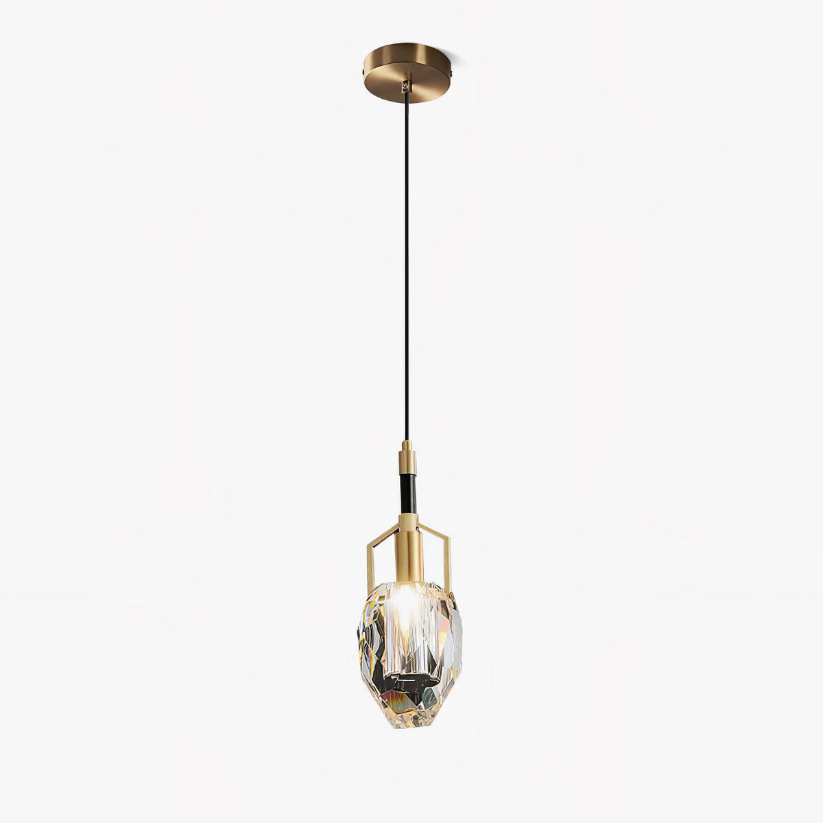 Lavilla Crystal Pendant Light in Brass for Modern Interiors