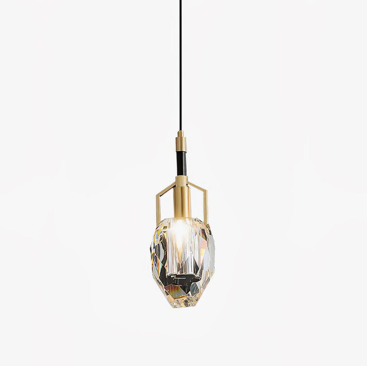 Lavilla Crystal Pendant Light in Brass for Modern Interiors