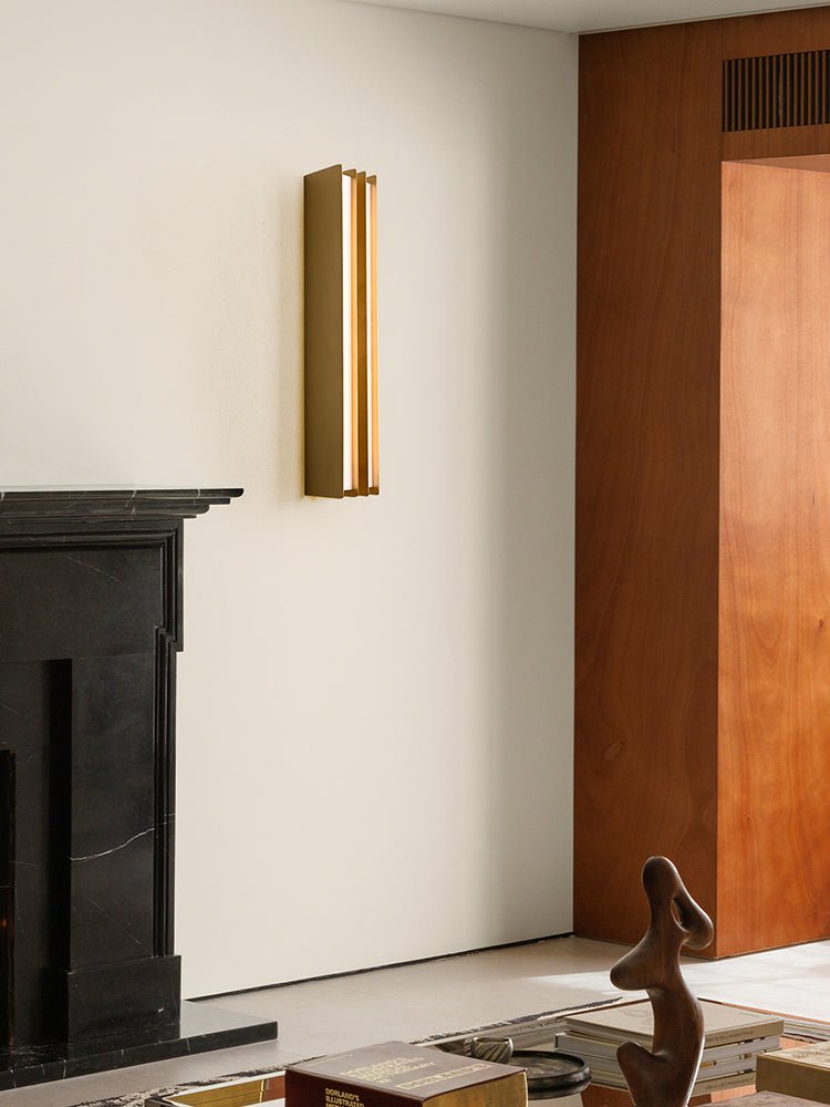 Layered Blade Brass LED Wall Sconce for Modern Interiors