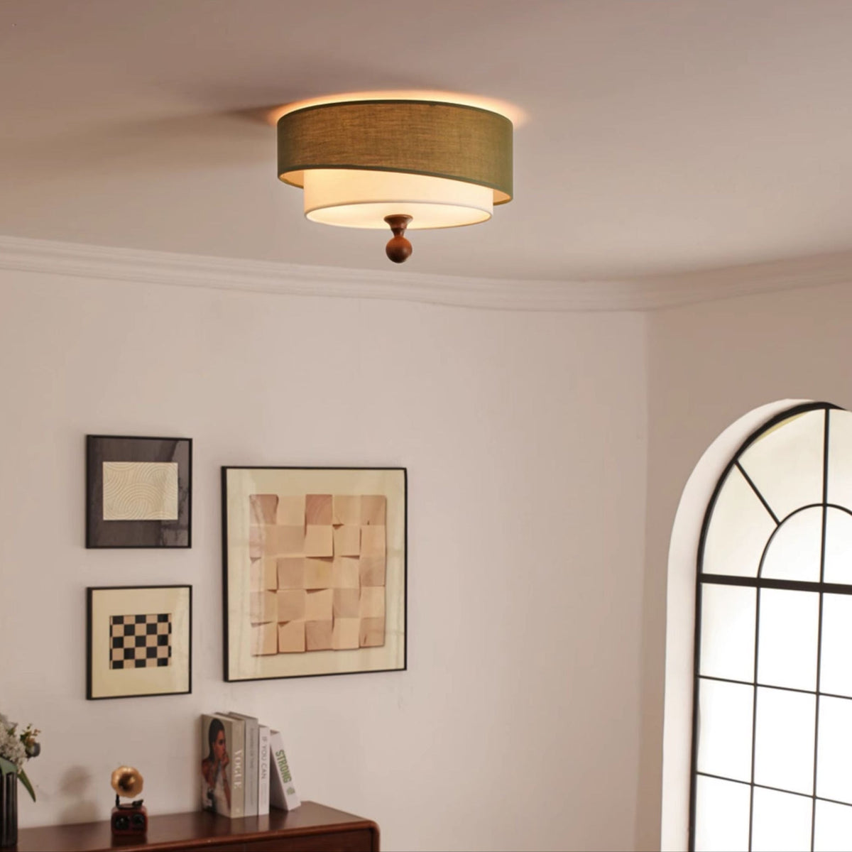 Layered Fabric Ceiling Light – Soft Diffused Glow for Modern Interiors