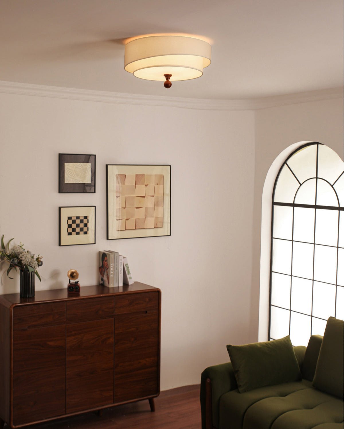 Layered Fabric Ceiling Light – Soft Diffused Glow for Modern Interiors