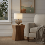 Leaf Ceramic Table Lamp with Fabric Shade for Bedroom and Living Room