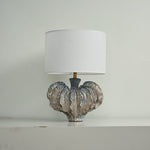 Leaf Ceramic Table Lamp with Fabric Shade for Bedroom and Living Room