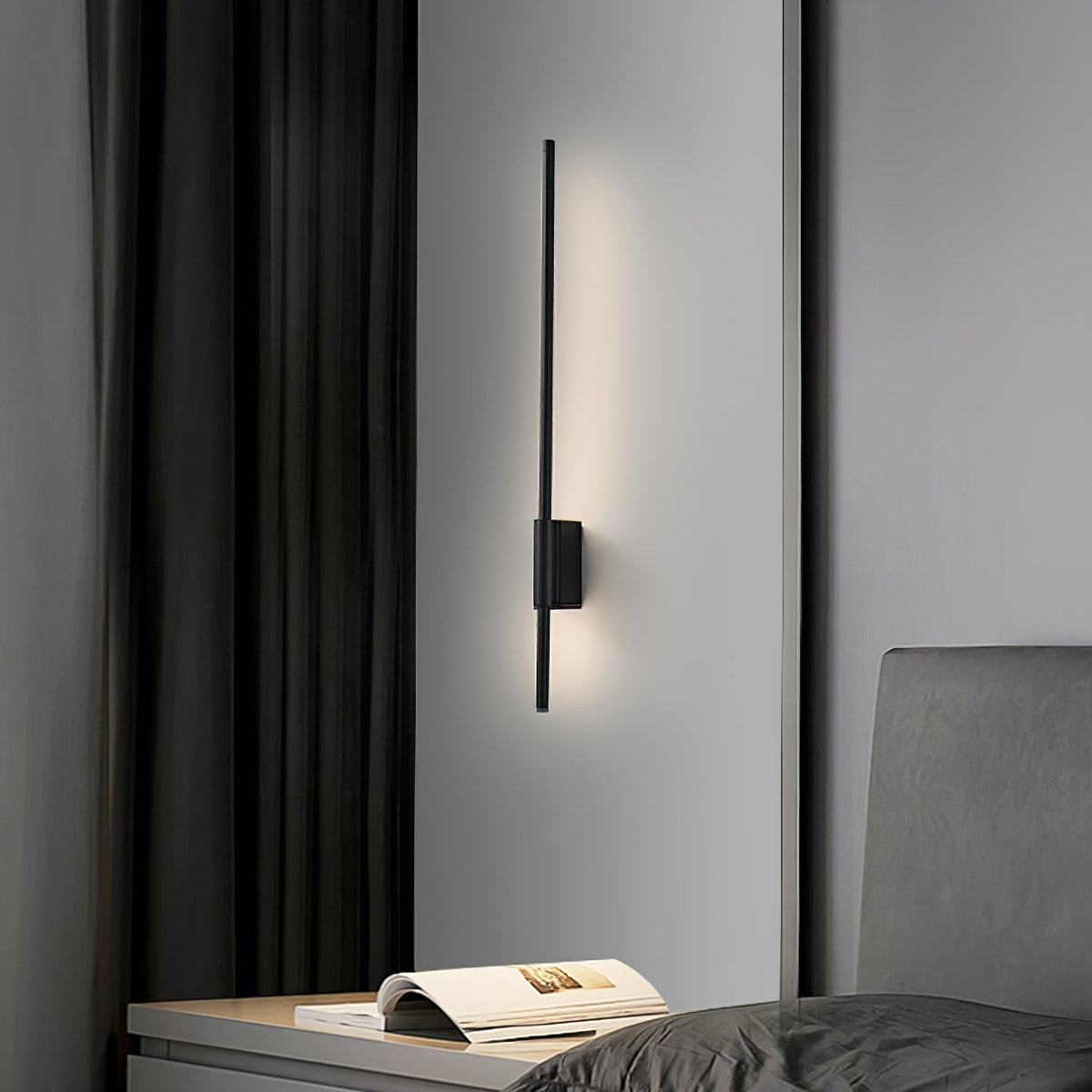 Leon Linear LED Wall Sconce in Black for Modern Interiors