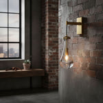Leontine Brass Glass Teardrop Wall Sconce for Modern Interiors