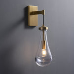 Leontine Brass Glass Teardrop Wall Sconce for Modern Interiors