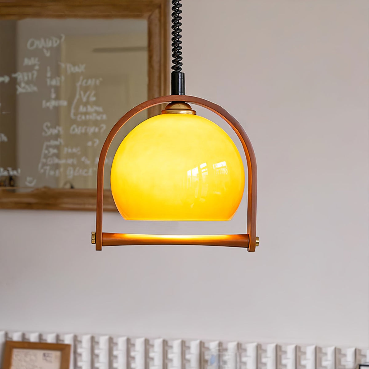 Levitation Dijkstra Pendant Light – Modern Wood & Glass Hanging Lamp for Dining Room, Kitchen Island, Bedroom