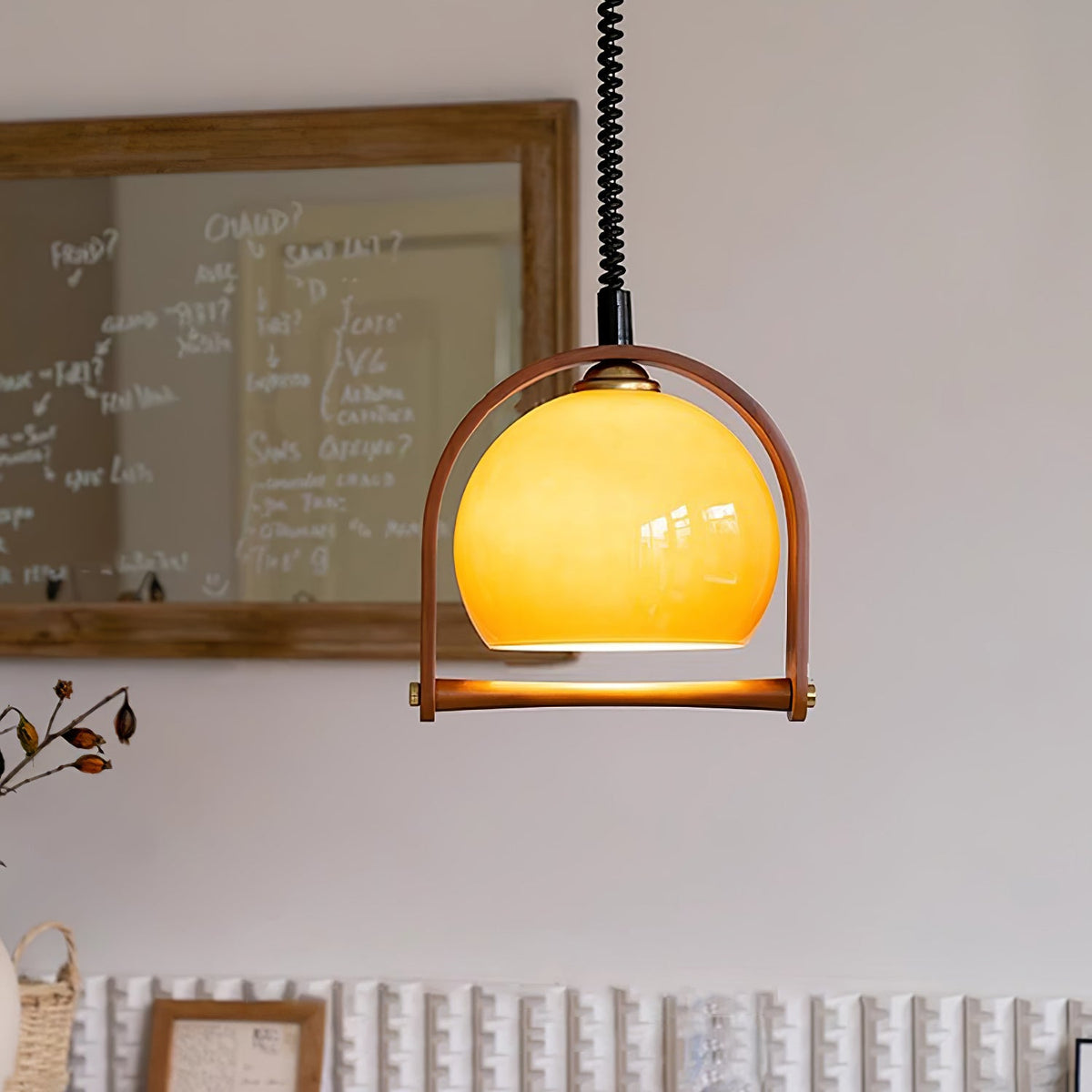 Levitation Dijkstra Pendant Light – Modern Wood & Glass Hanging Lamp for Dining Room, Kitchen Island, Bedroom