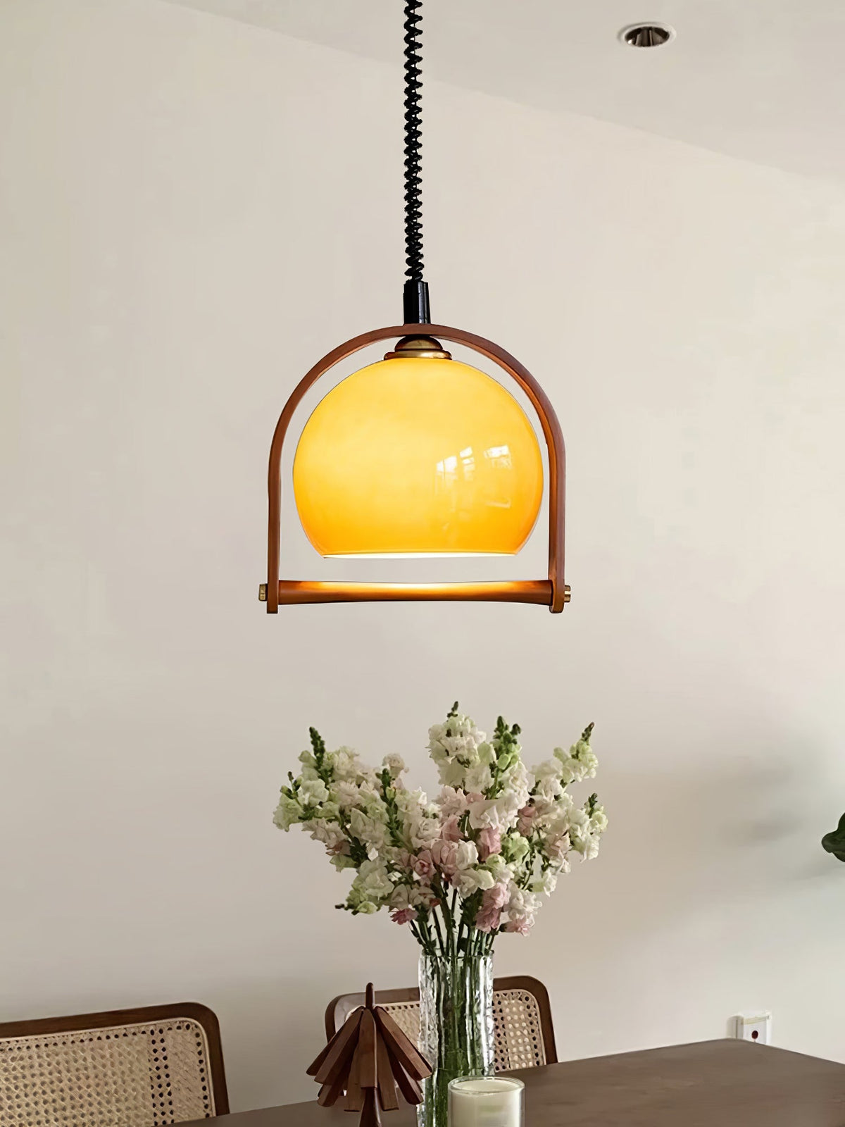 Levitation Dijkstra Pendant Light – Modern Wood & Glass Hanging Lamp for Dining Room, Kitchen Island, Bedroom