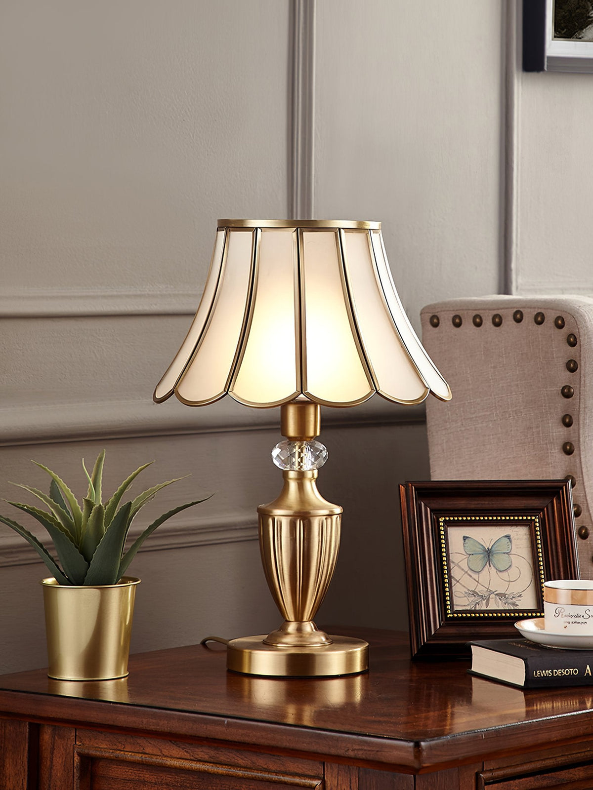 Lexi Vintage Brass Table Lamp