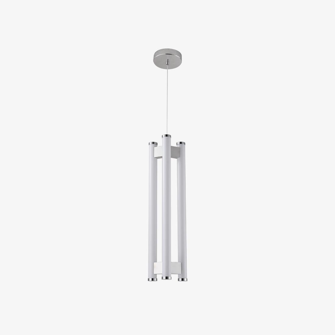Lia Minimalist LED Pendant Light in Chrome and White