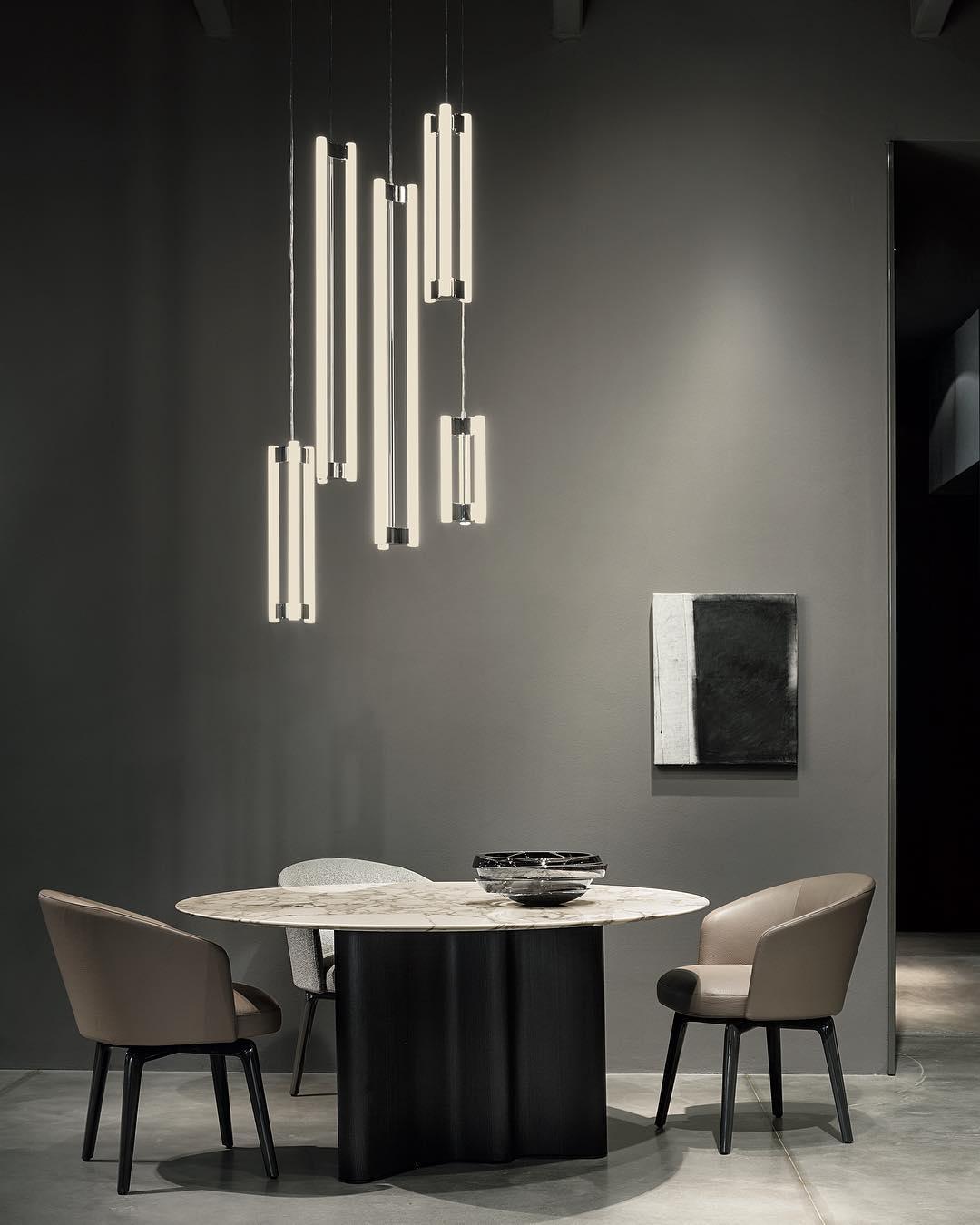 Lia Minimalist LED Pendant Light in Chrome and White