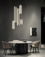 Lia Minimalist LED Pendant Light in Chrome and White