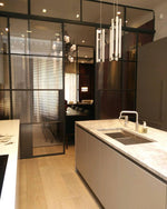 Lia Minimalist LED Pendant Light in Chrome and White