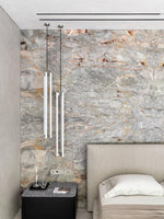 Lia Minimalist LED Pendant Light in Chrome and White
