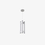 Lia Minimalist LED Pendant Light in Chrome and White