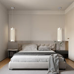 Lia Minimalist LED Pendant Light in Chrome and White