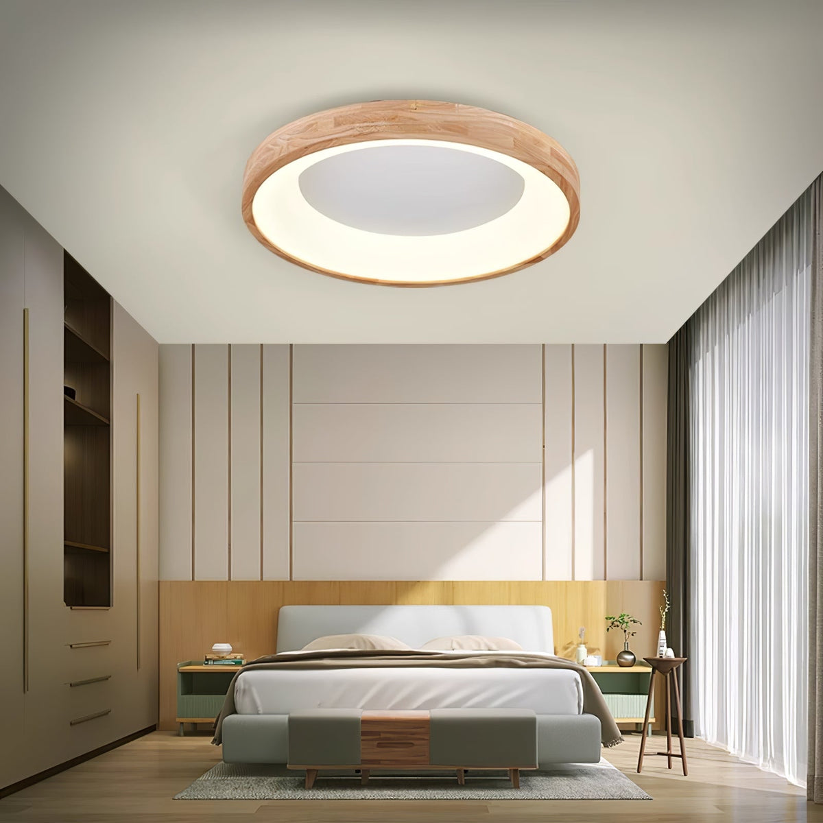 Ligna Square LED Ceiling Light in Wood and Acrylic