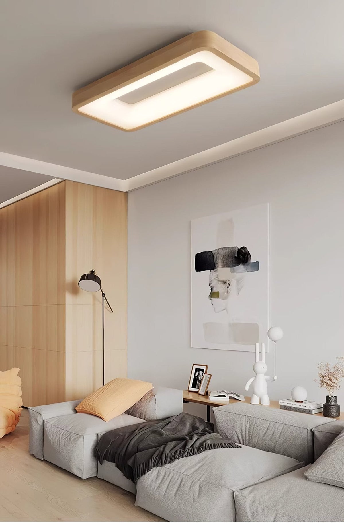 Ligna Square LED Ceiling Light in Wood and Acrylic