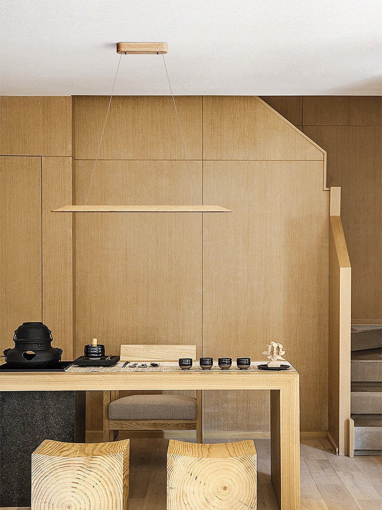 Lignis Linear Wood LED Pendant Light for Dining Room and Kitchen Island