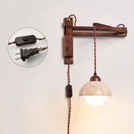 Ligno Arc Wall Sconce in Travertine and Walnut