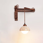 Ligno Arc Wall Sconce in Travertine and Walnut