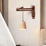 Ligno Arc Wall Sconce in Travertine and Walnut