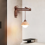 Ligno Arc Wall Sconce in Travertine and Walnut