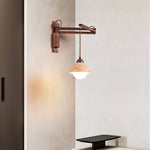 Ligno Arc Wall Sconce in Travertine and Walnut