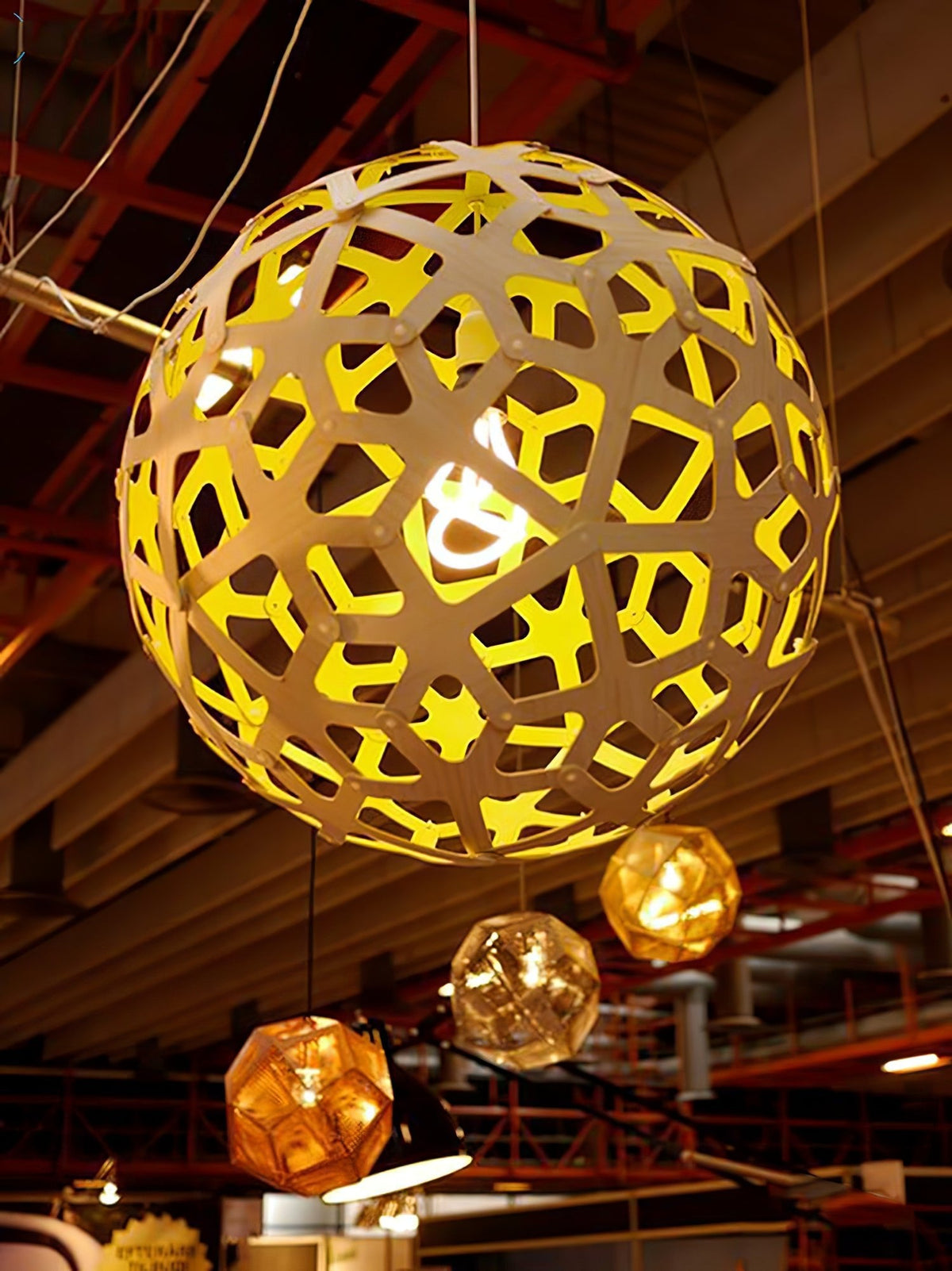 Ligno Sculptural Wood Pendant Light for Dining and Living Spaces