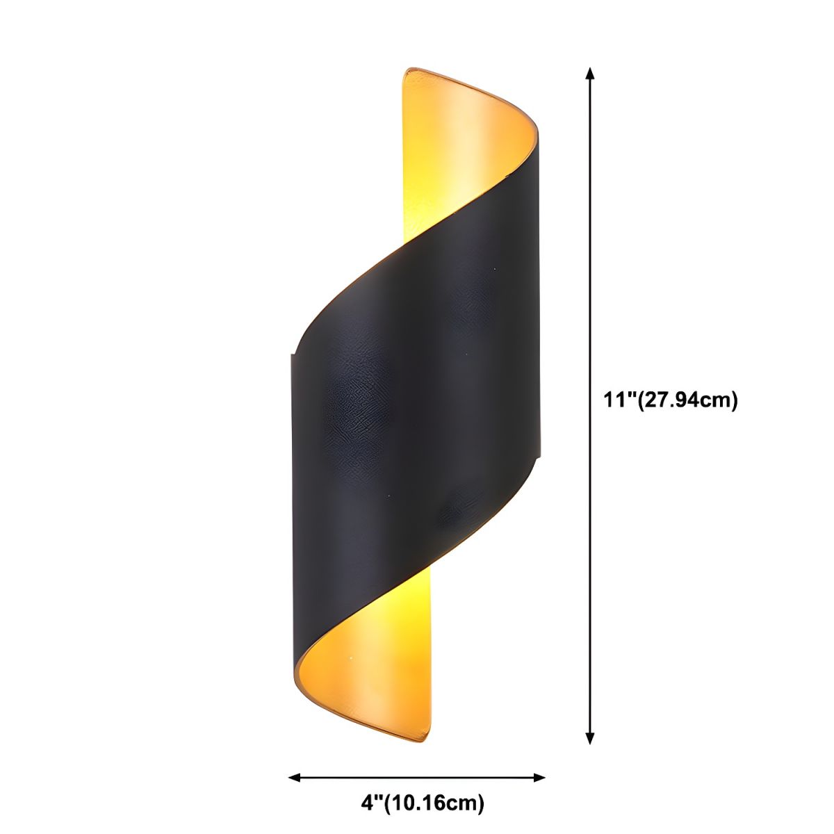 Lila Wall Sconce – Modern Ribbon LED Wall Light in Black & Gold