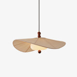Lilium Drift Pendant Light – Sculptural Fabric Shade with Walnut Accents