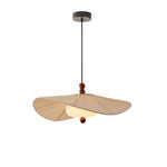 Lilium Drift Pendant Light – Sculptural Fabric Shade with Walnut Accents