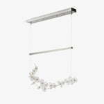 Lily LED Linear Pendant Light – Modern Botanical Glass & Steel Chandelier