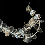 Lily LED Linear Pendant Light – Modern Botanical Glass & Steel Chandelier