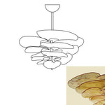 Textured Glass Leaf Amber Chandelier