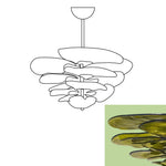 Textured Glass Leaf Green Chandelier