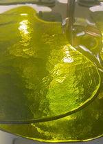 Textured Glass Leaf Green Chandelier